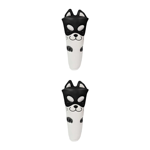 1/2/3 Dog Pattern För Golf Putter Headcover Cover för Black 2PCS