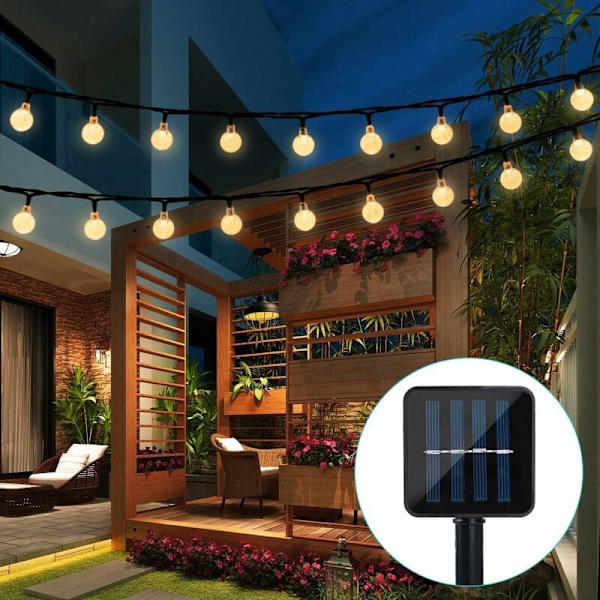 Solar String Lights Garden, 6,5 m 30 vattentäta kristallkulor LED S