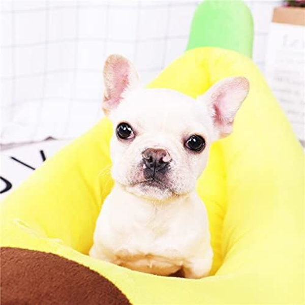 Kreativ stil Banana Cat Hund Nest Kennel Håll varm gul inomhus
