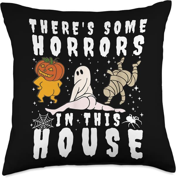Det finnes noen redsler i dette huset Ghost Pumpkin Halloween Throw