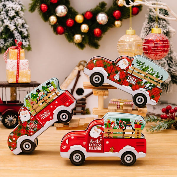 Metallkakeboks til jul Kreativ julemetallgodteriboks Julegodterikakeemballasjeboks null - 3
