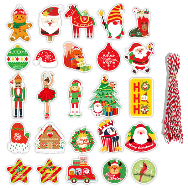 Etiketit Christmas Wishes Tree Ornament, Ripustettava tagi narulla style 2