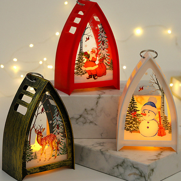 Christmas Night Lights, Christmas Snowman Santa Fawn Christmas Bronze Fawn