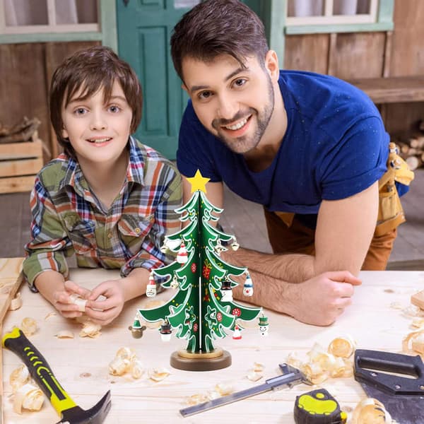 (35,5 cm) Tee-se-itse puinen askartelusetti Creative Miniature Christmasm