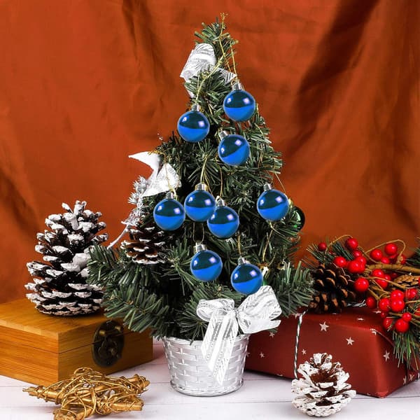 Julekulepynt, BLÅ 24 stk, for julefestkrans blue
