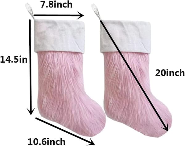 3 stk Rosa herlige julestrømper Koselig 20\"