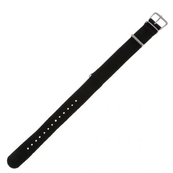 Kudottu nylon Ranneke Ruostumaton teräs Solki Musta 22mm