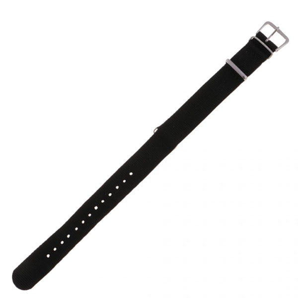 Vævet nylon armbånd rem rustfrit stål spænde sort 22mm