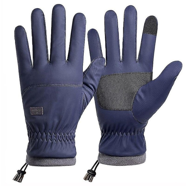 Vinter -20 grader Kuldetette skihansker Herre Vindtette Vanntette Holde Varme Hansker Berøringsskjerm Anti Sklisikre Myke Fluffy Hansker Grey
