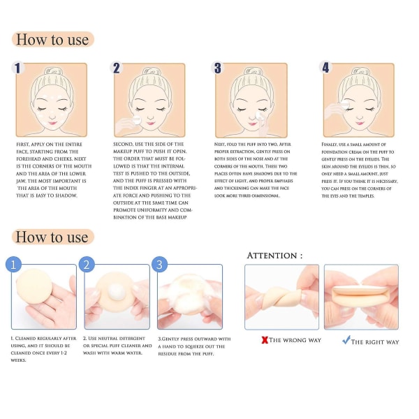 Air Cushion Makeup-svampe til latexfri blandesvamp til flydende, foundation og pudder