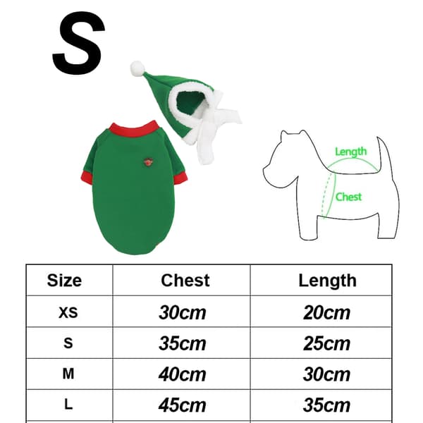 Julhusdjurskläder, härlig julälgdesign öt tomte S