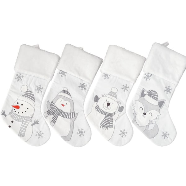 Hvite julestrømper julepynt ISBJØRN POLAR Polar Bear