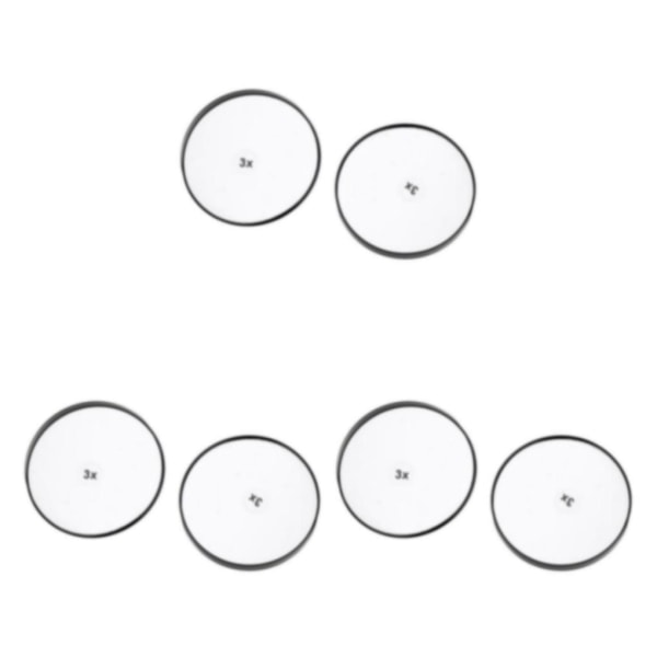 1/2/3/5 2x Rejsevæg Sugekop Spejl Forstørrende Makeup Kosmetik Black 8.8 cm 3 times 3PCS