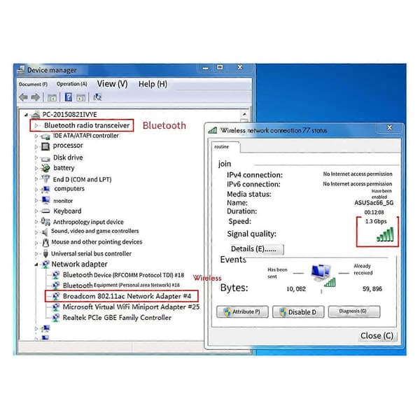 Broadcom Chip NIC BCM94360HMB kannettavan tietokoneen Gigabit AC1300M Bluetooth 4.0 langaton NIC PCI-E -liitäntä NIC,B