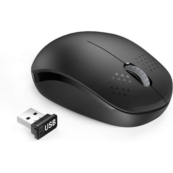 Trådlös mus, 2,4G ljudlös mus med USB mottagare - Bärbara datormöss för PC, surfplatta, bärbar dator, bärbar dator med Windows-system