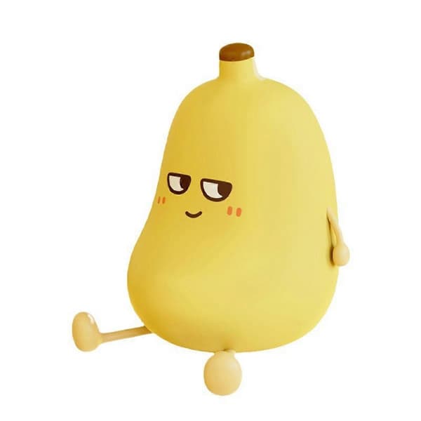 Banananattlys Bærbart USB Oppladbart Nattlys Tidsinnstilt Automatisk Avstenging 3-trinns Dimming Silikonlampe