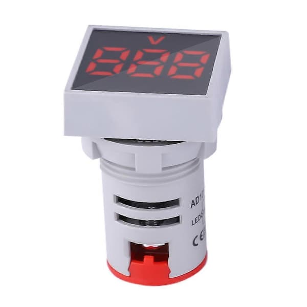 AC20-500V LED Indikatorlys Mini Digital LED Display Voltmeter Firkantet Signallampe (Rød)