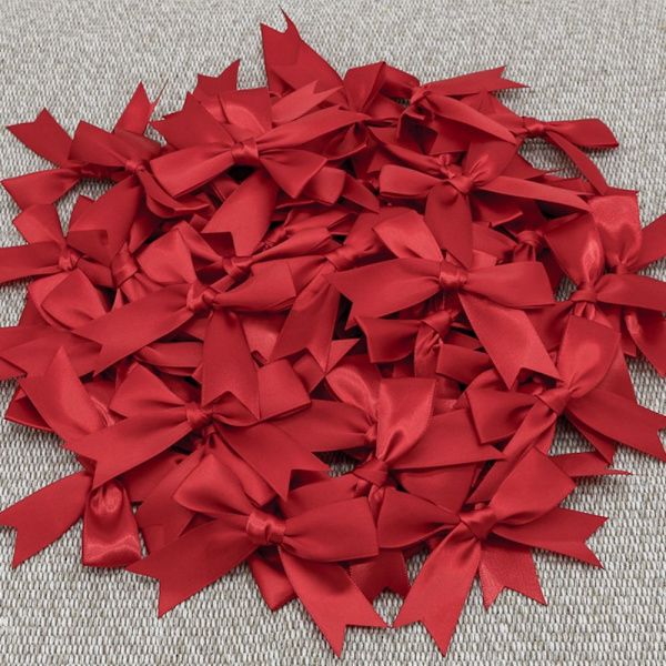 50 KPL Satiininauharusetti PUNAINEN Red