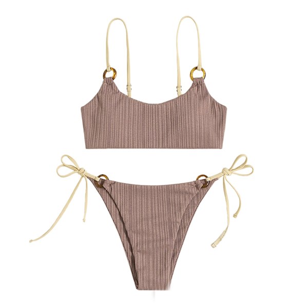 Bikin Baddräkt Dam Baddräkt Bandeau Push Up Micro Bikini et Baddräkt trandkläder ommar Bikini Wine red S