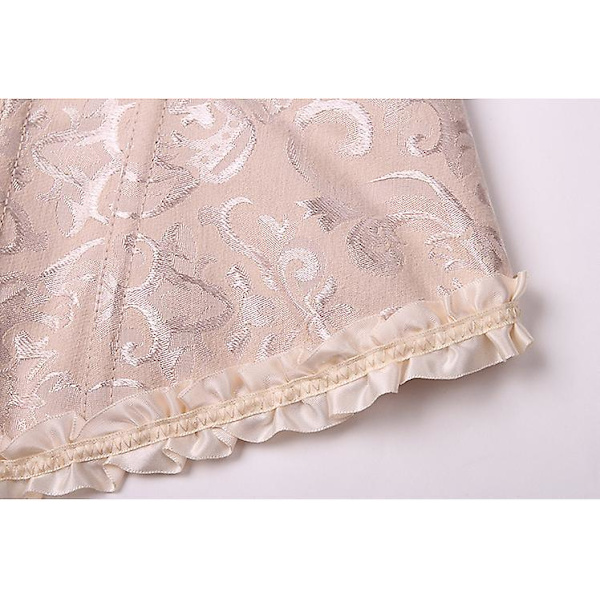 Jacquard-liivi muotoileva, olkaimeton korsetti Light Yellow 6XL