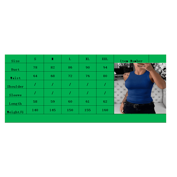 VICHYIE Dame Sommer Ærmeløs Basic Cami Top Shirt