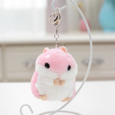 Sød hamster plys nøglering Nøglering til blødt legetøj Cha brun