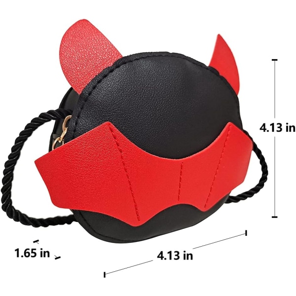 Barnväska Mini Cute Little Devil PU Läder Crossbody-väska Mynt Pouse Leksaker för pojkar Flickor Present (svart) NO:1