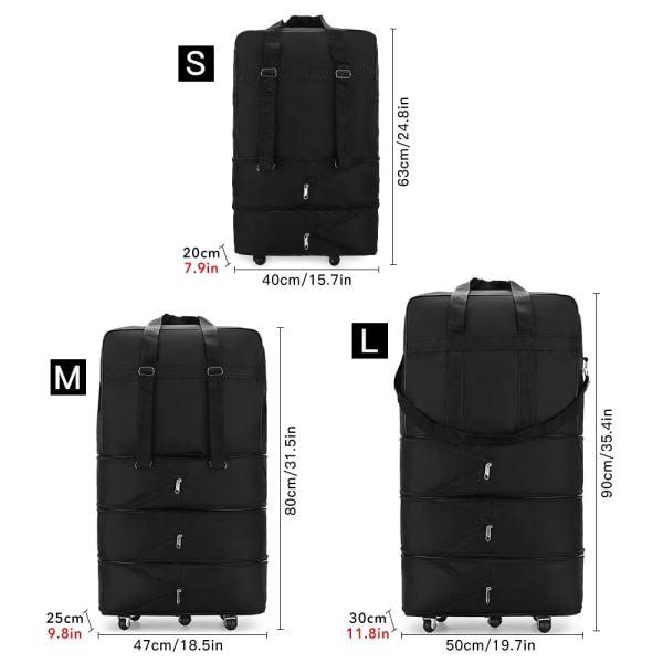försändelseväska resväska universal hjulvikbar bagageväska L