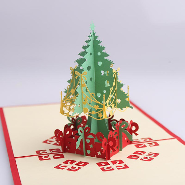 5 stk julekort gave 3D tredimensjonal hilsen
