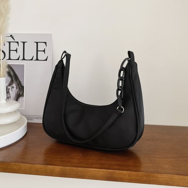 Skuldertaske, nylon, armhule taske, akryl kædetaske