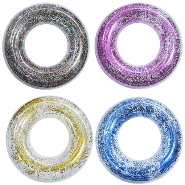 Transparent Glitter Pool Foats Badering BLÅ blue 60