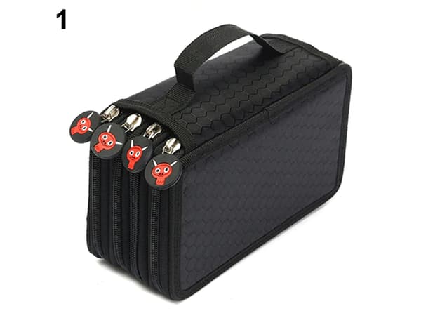 Kapacitet Penna Case Box Stationär skolmaterial Makeup Förvaringsväska-Rosa