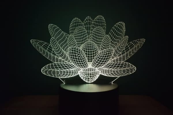 Lotus 3D Illusion Night Light Acrylic Light 3D Arts Lotus LE