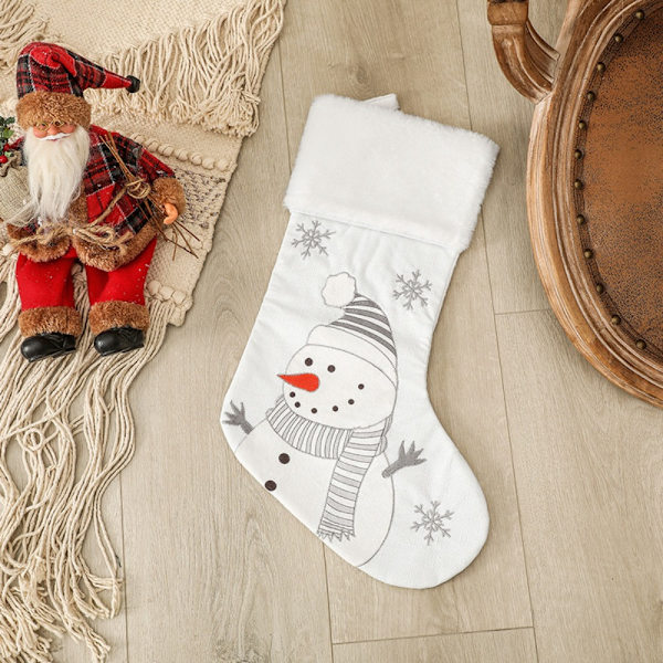 Hvite julestrømper julepynt SNØMANN SNØMANN Snowman