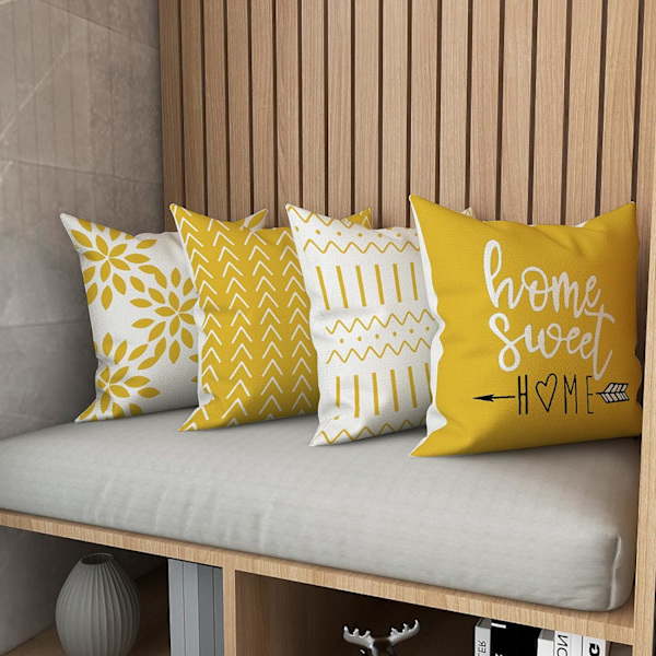 Kuddfodral 18x18 set om 4, modernt cover med soffa, dec