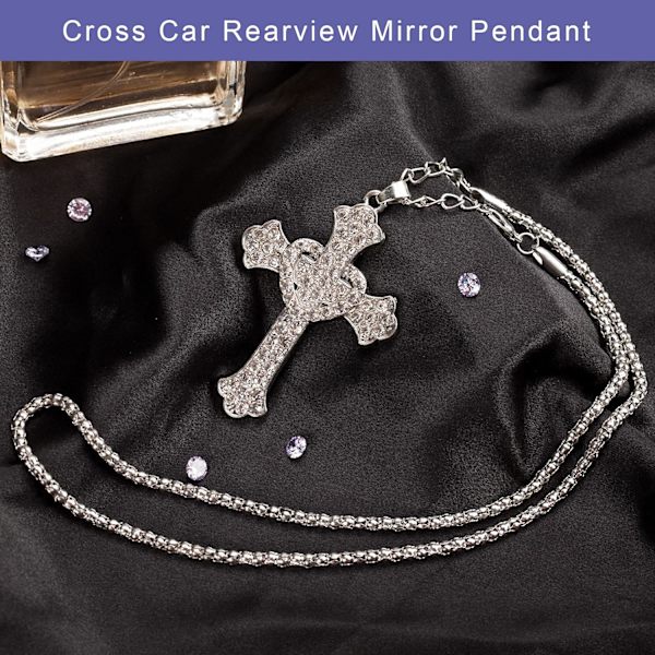2st Bling Mirror Bil Tillbehör för män och kvinnor, Bling Cross Car De