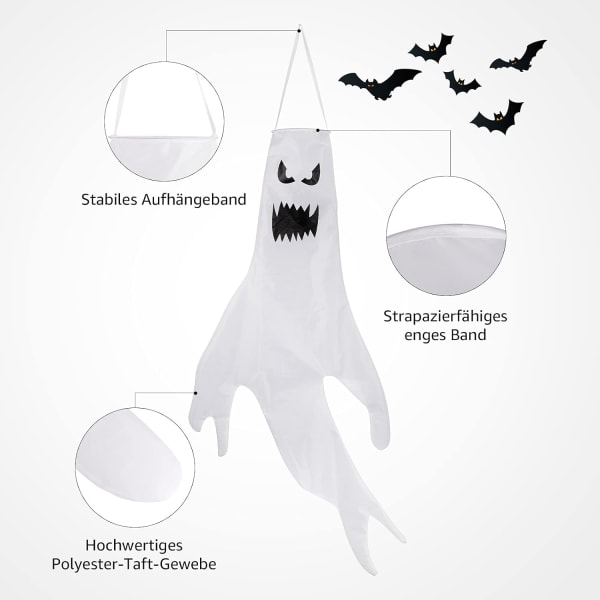 Huarumei Halloween Decoration Horreur, 1,2m Decoration Fantôme H