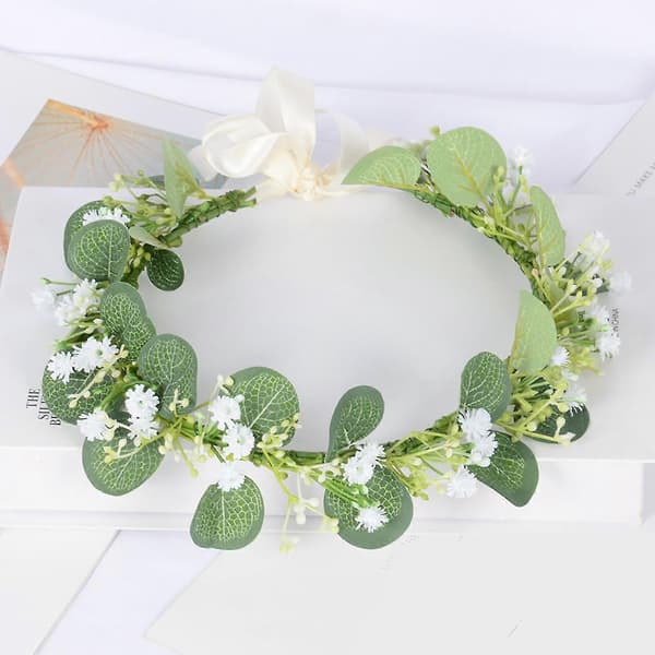 Farverig blomsterdekoration tynd sidehårbøjle trendy kvinders hårtilbehør