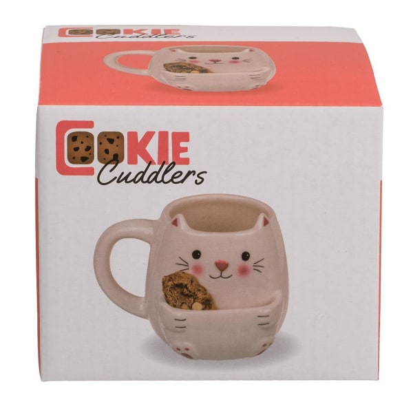 Kakmugg / Mugg med Fack för Kakor - Katt white