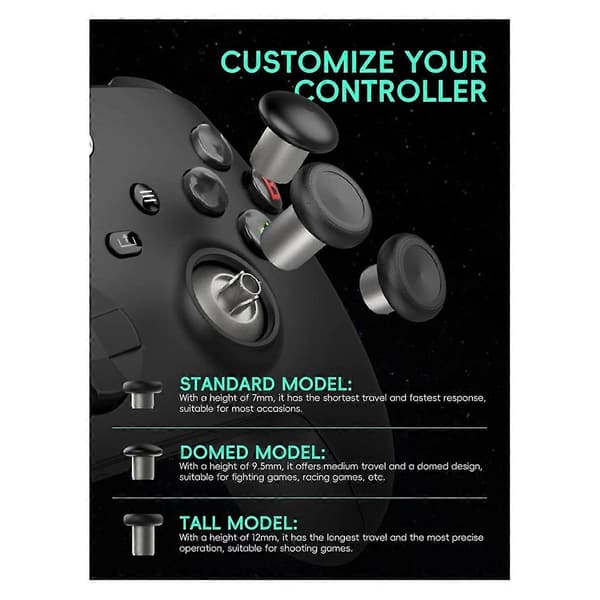 8-PAK Metal Magnetiske Tommelfingerstikker Analoge Joysticks til // /S Controller Sølv
