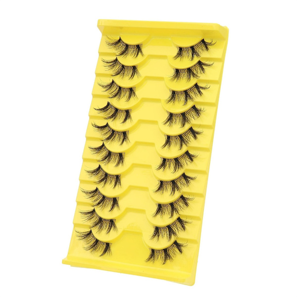10 par halve vipper med tydelige bånd Wispy øyevipper Naturlig utseende 3D-vipper Korte Cat-Eye-vipper falske-øyevipper H