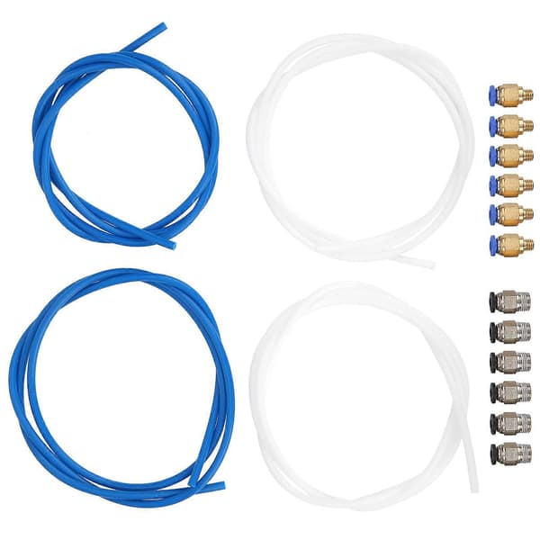 4 stk. PTFE-slange 6 stk. PC4M6-stik 6 stk. PC4M10-stik 3D-printertilbehør