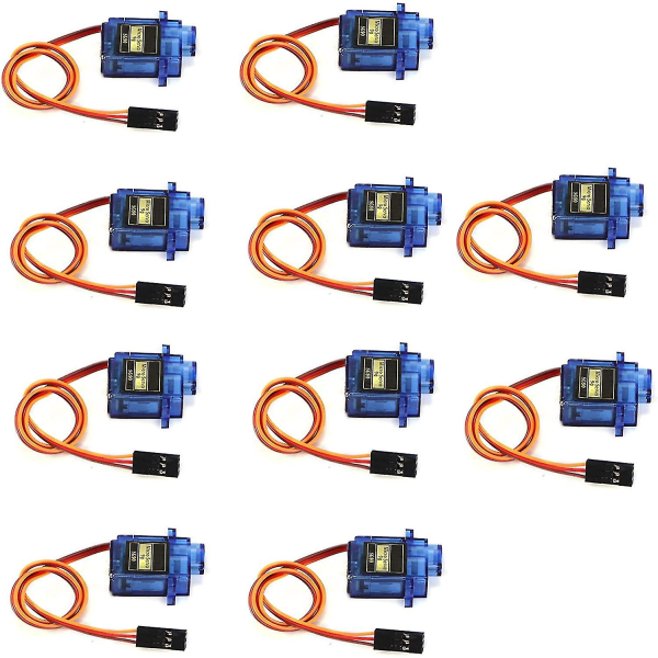 10 stk. SG90 Mikro Servo Motor 9g Til RC Fly Robot Heli