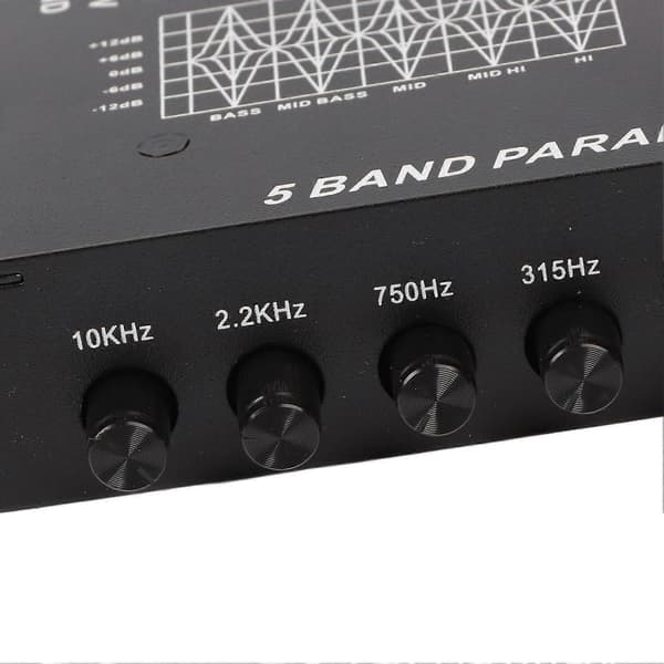 Bilstereo Equalizer Justerbar 5 Bånd Præcis Tuning EQ Tuning Crossover Forstærker Grafisk Equalizer