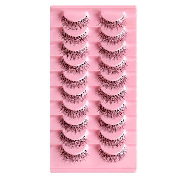 Clear-Band lösögonfransar Cat-Eyes Wispy Natural Faux Mink Fransar Lätt volym Korta falska ögonfransar Manga Fransar H