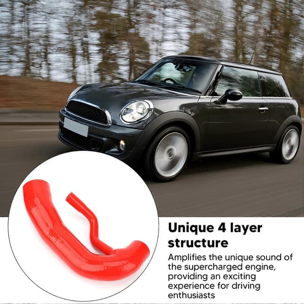 Silikon innsugsslange erstatning for Cooper S R55 R56 R57 R58 R59 R60 1.6L N18 2011 til 2013 Rød
