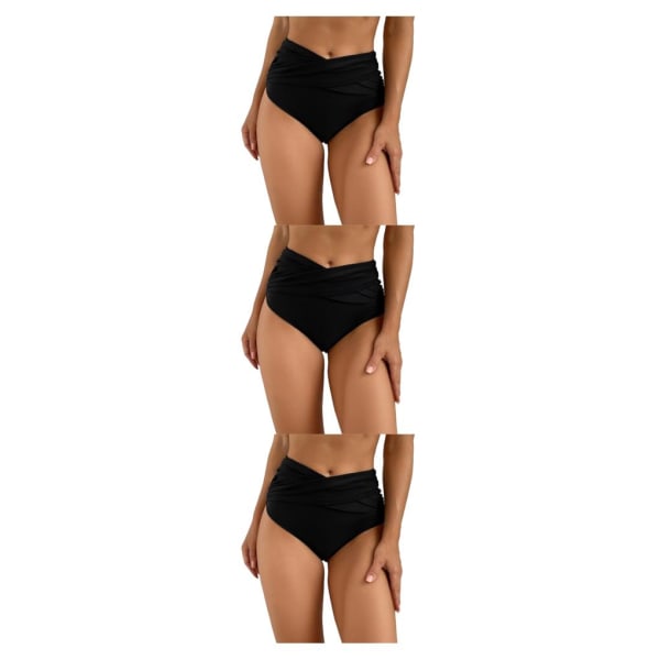 1/2/3 Dame badebukser Pool Party Dame badetøj Snorkling Black S 3PCS