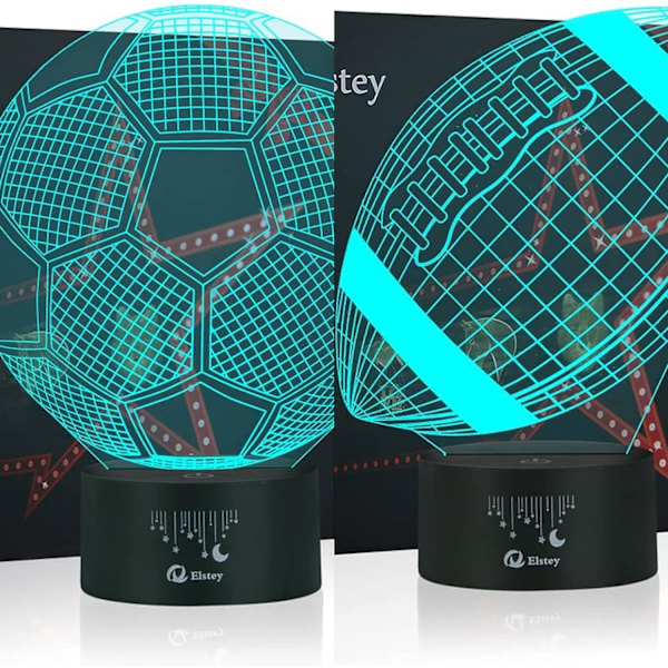 Fodbold og fodbold 3D natlampe