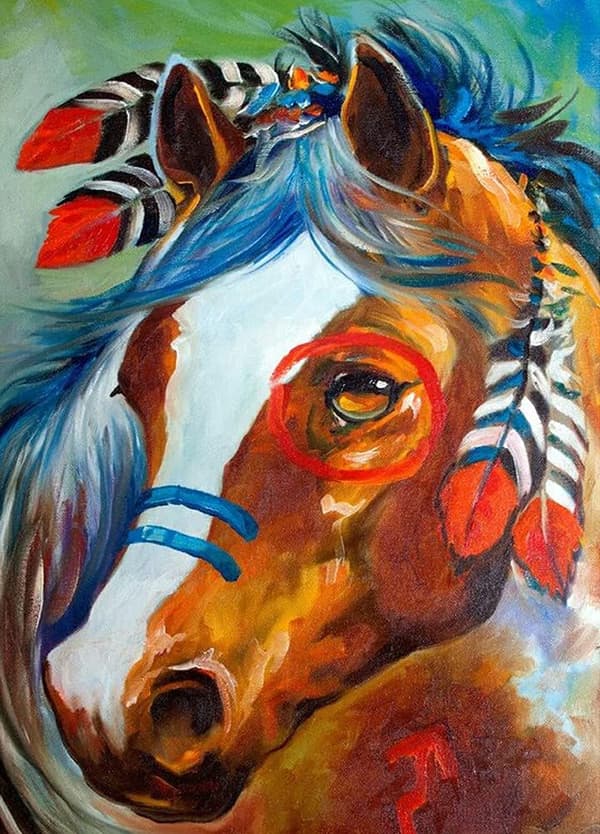 30*40cm, 5D diamantmaleri-sett, hest