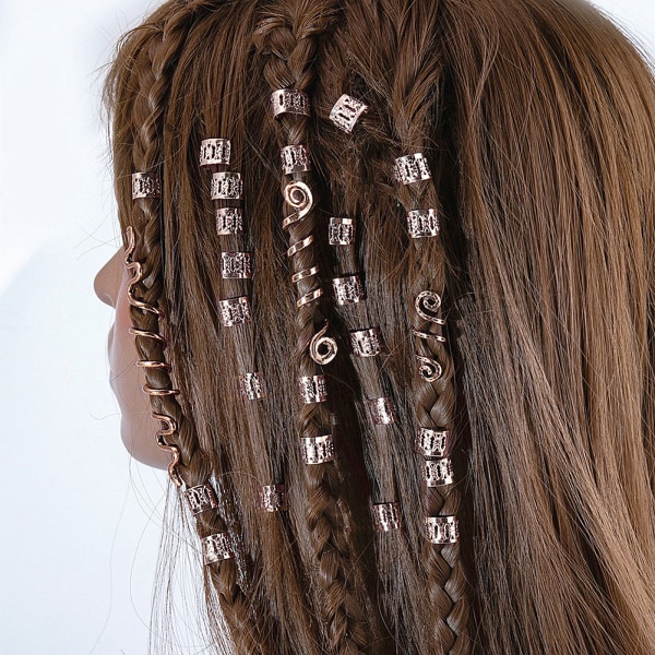Retro etninen käärmeenmuotoinen likainen hiusklipsi Irlantilainen hiustarvike Dreadlocks-hiusklipsi Gold